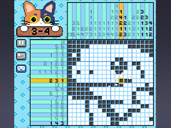 数字のヒントを頼りにマスを埋め，隠された動物のドット絵を完成させていく。お絵かきロジック「Pet Cross」，体験版配信中