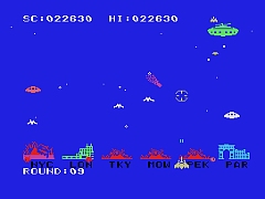 敵を撃破し続けなければ都市が壊れる。「EGGコンソール メガロポリスSOS MSX」，本日配信