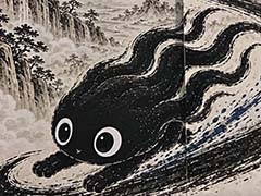 ひとつの筆跡が「道」と「壁」の相を持つ。「アワイとコチ〜一筆絵巻〜」は“一筆書き”で解く多面的思考パズルだった